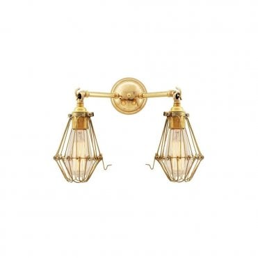 RIGO - Double Cage Wall Light In Polished Brass