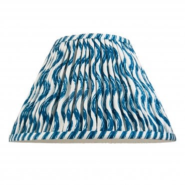 blue ripple pattern pleated shade