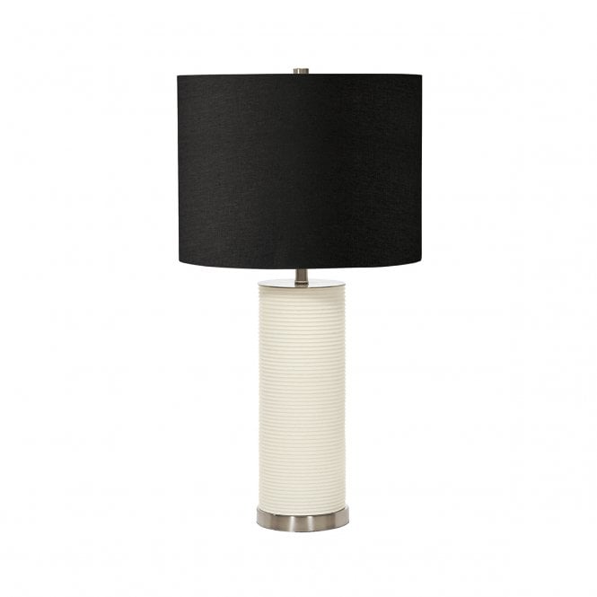 RIPPLE White Table Lamp with Black Shade