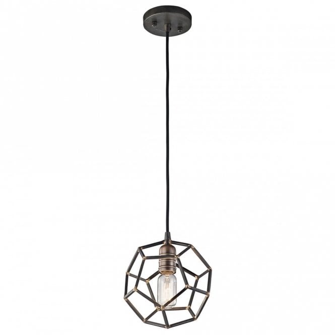 ROCKLYN Mini Industrial Geometric Ceiling Pendant Raw Steel