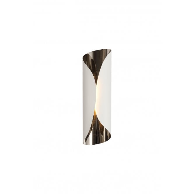 ROLL LED Wall Light 3000K Sand White/Polished Chrome Curved Design