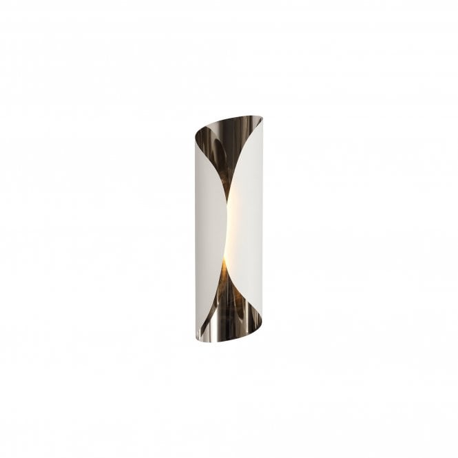 ROLL LED Wall Light 3000K Sand White/Polished Chrome Curved Design