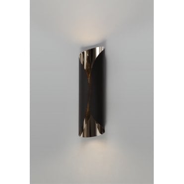 ROLL Wall Light Sand Black/Polished Chrome Curved Shape