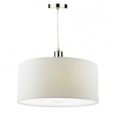 Easy Fit 40Cm Faux Silk White Drum Shade Ivory
