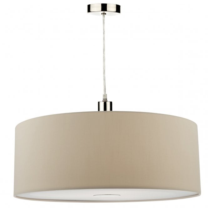 RONDA - Easy Fit 60Cm Faux Silk Ecru Drum Shade