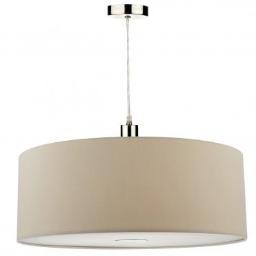 Easy Fit 60Cm Faux Silk Ecru Drum Shade