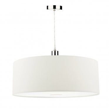 Easy Fit 60Cm Faux Silk White Drum Shade White