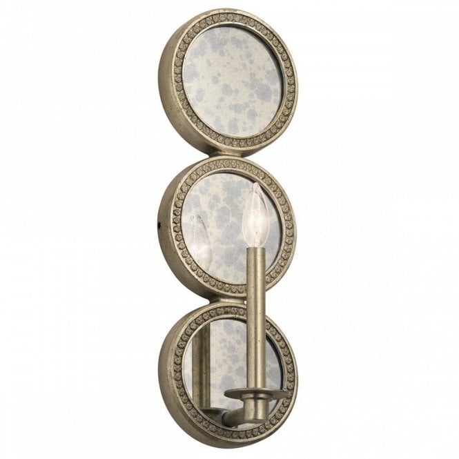ROSALIE Mercury Glass Ringed Wall Light Sterling Gold