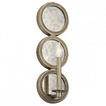 ROSALIE Mercury Glass Ringed Wall Light Sterling Gold