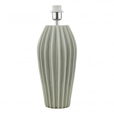 Grey crackle glaze table lamp base with 3D ribbed design