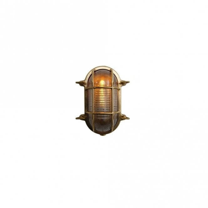 RUBEN - Bathroom Small Oval Marine Light In Satin Brass