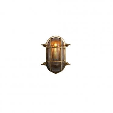 RUBEN - Bathroom Small Oval Marine Light In Satin Brass