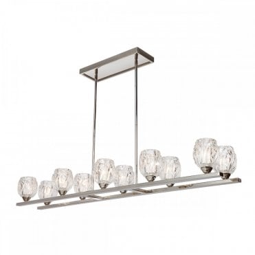 RUBIN 10 Light Island Chandelier Polished Nickel