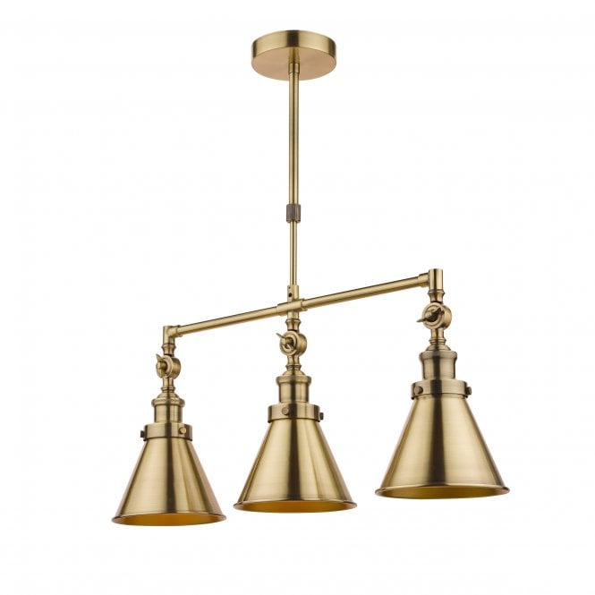 Rufus 3 Light Bar Pendant - Antique Brass
