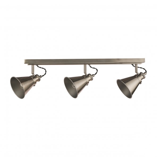 Rufus 3 Light Ceiling Spotlight Bar - Industrial Nickel