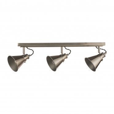Rufus 3 Light Ceiling Spotlight Bar - Industrial Nickel