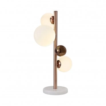 RYLEE Table Lamp Antique Copper/Opal & Copper Glass