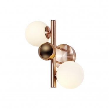 RYLEE Wall Light Antique Copper/Opal & Copper Glass