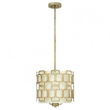 SABINA 3 Light Geometric Pendant Silver Leaf