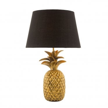 Gold Pineapple Table Lamp with Shade