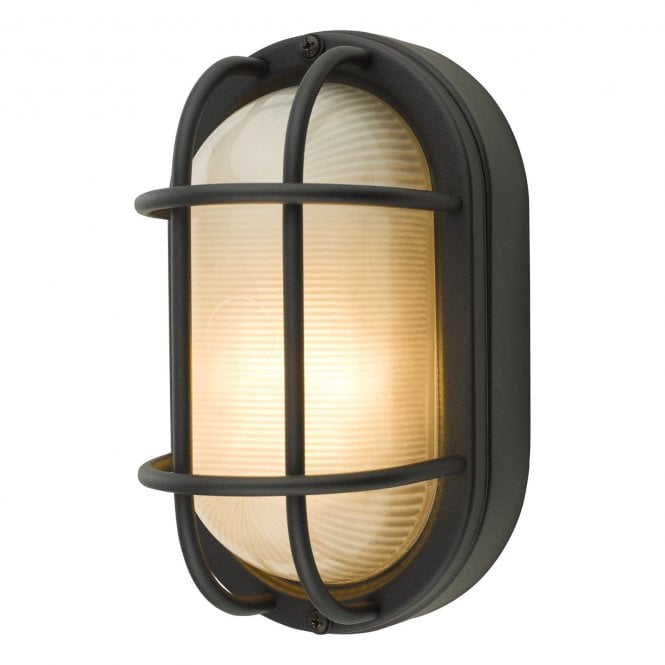 Salcombe Oval Outdoor Wall Light Matt Black IP44