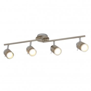 4 Light Ip44 Bathroom Spot Split-Bar Satin Silver