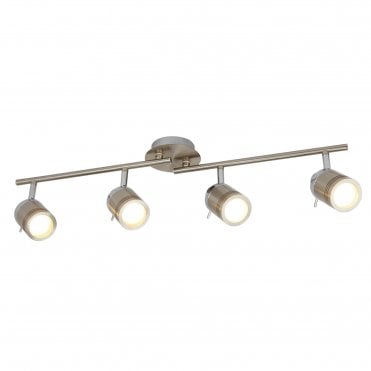 SAMSON 4 Light Ip44 Bathroom Spot Split-Bar Satin Silver