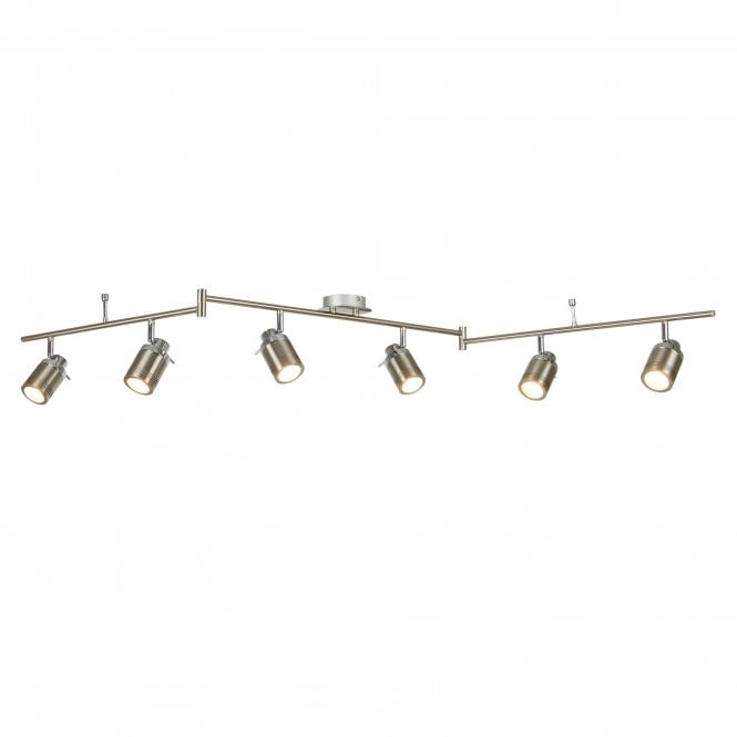 SAMSON 6 Light Ip44 Bathroom Spot Split-Bar Satin Silver