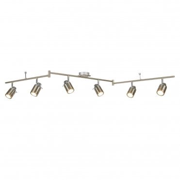 SAMSON 6 Light Ip44 Bathroom Spot Split-Bar Satin Silver