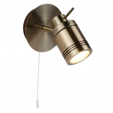 Single Ip44 Bathroom Spot Wall Bracket Antique Brass