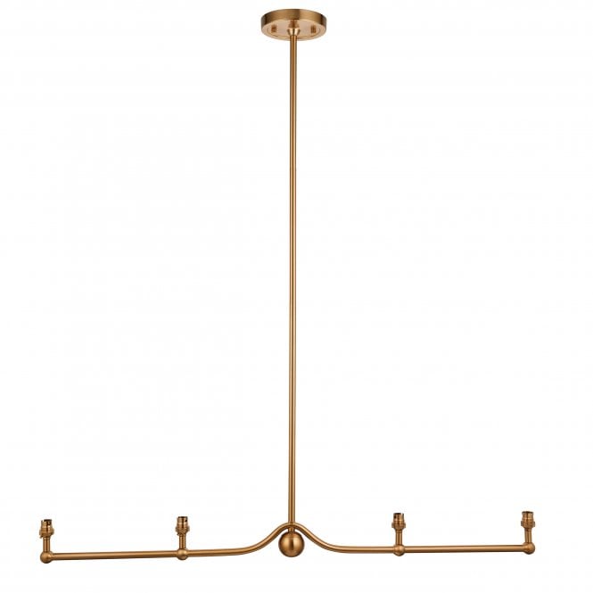 Santiago 4 Light Linear Bar Pendant - Brushed Aged Brass (Fitting Only)