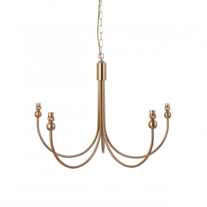 Santiago 5 Light Ceiling Pendant - Brushed Aged Brass (Fitting Only)