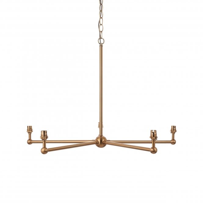 Santiago 5 Light Ceiling Pendant - Brushed Aged Brass (Fitting Only)