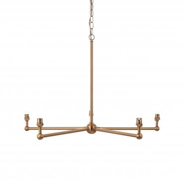 Santiago 5 Light Ceiling Pendant - Brushed Aged Brass (Fitting Only)