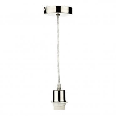 SATIN Chrome Ceiling Pendant Suspension With Clear Cable