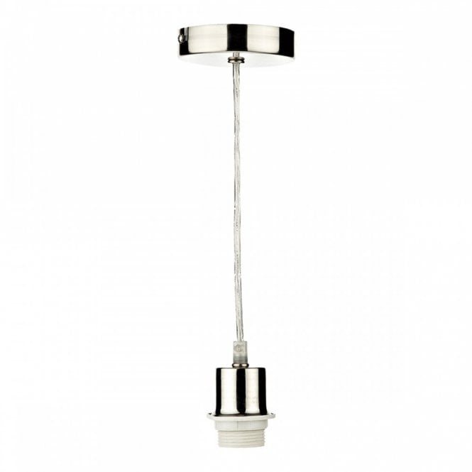 SATIN Chrome Ceiling Pendant Suspension With Clear Cable