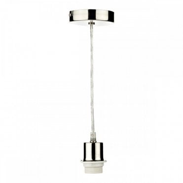 SATIN Chrome Ceiling Pendant Suspension With Clear Cable