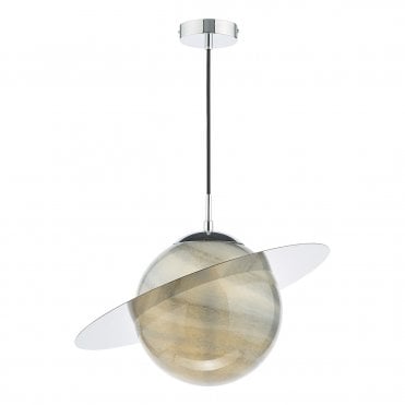 Ceiling Pendant | Planet Style Glass & Chrome | Lighting & Lights