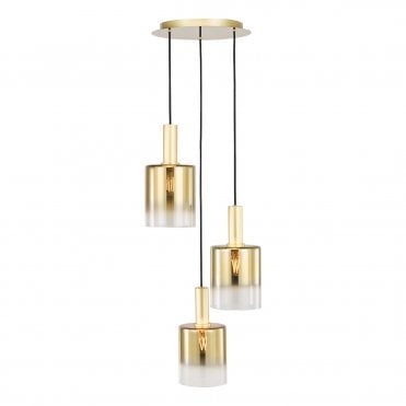 modern gold and ombre glass ceiling cluster pendant lighting