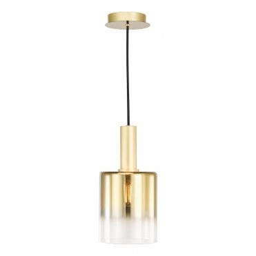 A modern gold and ombre glass ceiling pendant light 