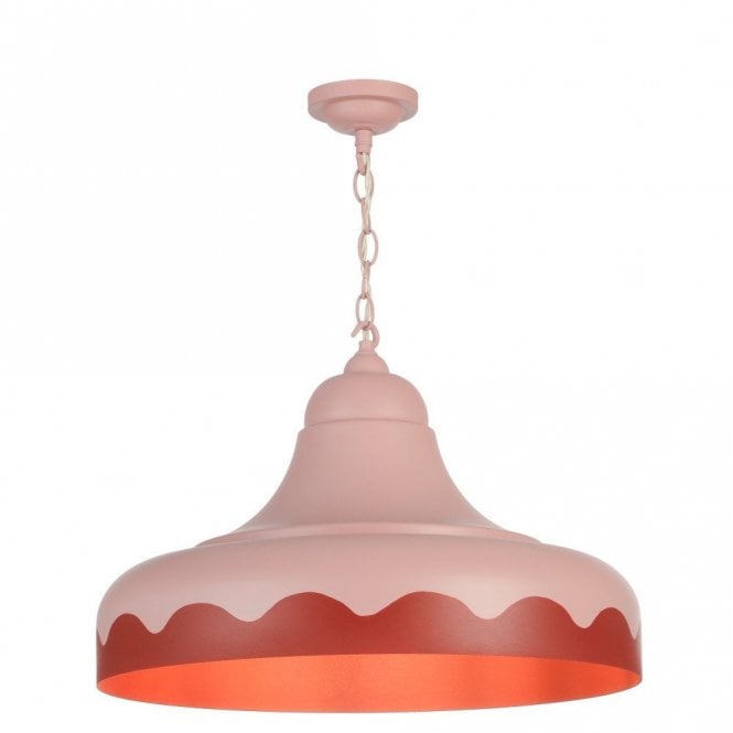 SCALLOP Ceiling Pendant in Hellebore Pink and Bronze Red