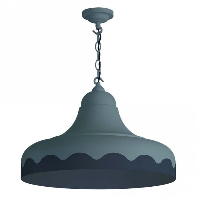 SCALLOP Ceiling Pendant in Smoke and River Blue