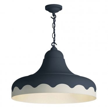 two toned scalloped edge ceiling light