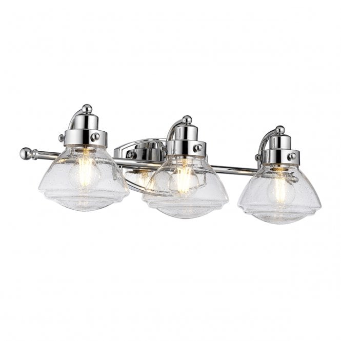 SCHOLAR 3 Light Wall Light Chrome For Bathrooms IP44 Rated