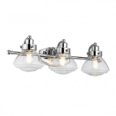 3 Light Wall Light Chrome For Bathrooms IP44 Rated