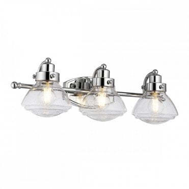 SCHOLAR 3 Light Wall Light Chrome For Bathrooms IP44 Rated