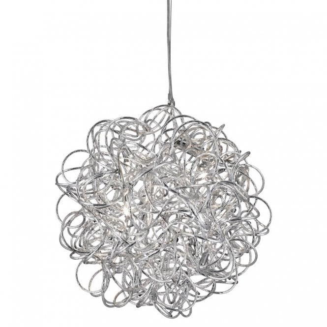 SCRIBBLE - 6 Light Ceiling Pendant Diamond Cut Tangled Aluminum