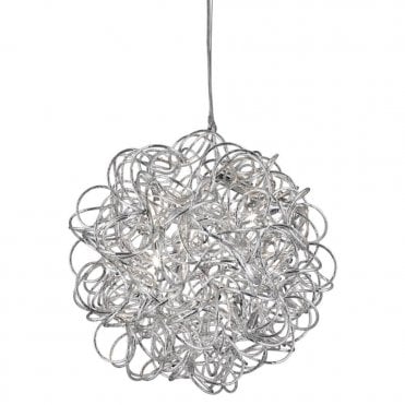 SCRIBBLE - 6 Light Ceiling Pendant Diamond Cut Tangled Aluminum