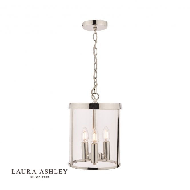SELBOURNE 3 Light Polished Nickel Lantern Ceiling Light
