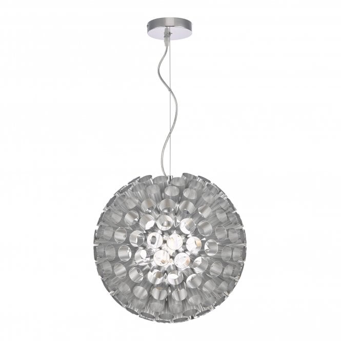 SERAFINA Ceiling Pendant Brushed Chrome Tube Design Small